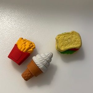 [MUST BUNDLE] Set of 3 Mini Food Erasers